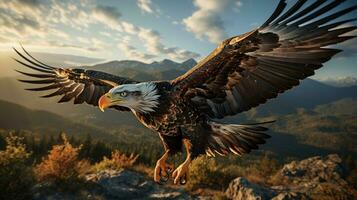 águila volador en el cielo ai generado foto