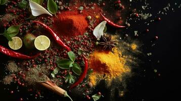 Spices splash background AI Generated photo