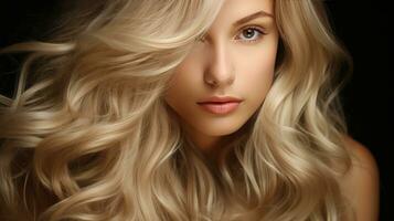 Beautiful blond hair backgorund AI Generated photo