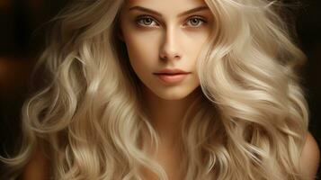 Beautiful blond hair backgorund AI Generated photo