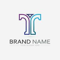 letter T logo image and font T design graphic  vector