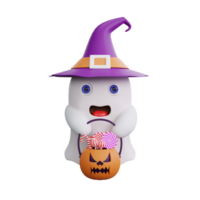 3d Ghost with Treats halloween png