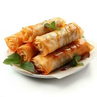 delicious spring rolls, AI Generated photo