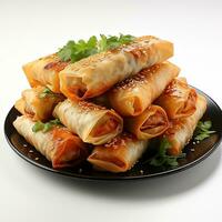 delicious spring rolls, AI Generated photo