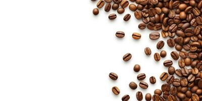 coffee beans isolated white background copy space, International coffee day, AI Generated photo