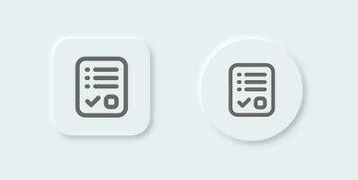 Survey line icon in neomorphic design style. Questionnaire signs vector illustration.