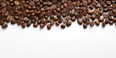 coffee beans isolated white background copy space, International coffee day, AI Generated photo