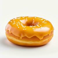 donut on white background, AI Generated photo