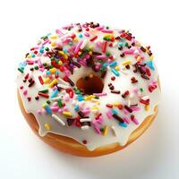 donut on white background, AI Generated photo