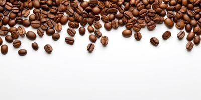 coffee beans isolated white background copy space, International coffee day, AI Generated photo