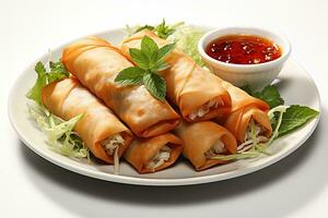 delicious spring rolls, AI Generated photo