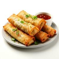 delicious spring rolls, AI Generated photo