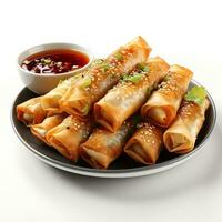 delicious spring rolls, AI Generated photo