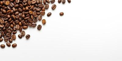 coffee beans isolated white background copy space, International coffee day, AI Generated photo