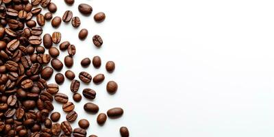 coffee beans isolated white background copy space, International coffee day, AI Generated photo