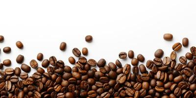 coffee beans isolated white background copy space, International coffee day, AI Generated photo