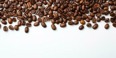 coffee beans isolated white background copy space, International coffee day, AI Generated photo