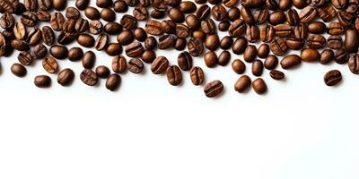 coffee beans isolated white background copy space, International coffee day, AI Generated photo