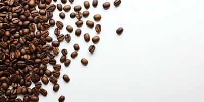 coffee beans isolated white background copy space, International coffee day, AI Generated photo