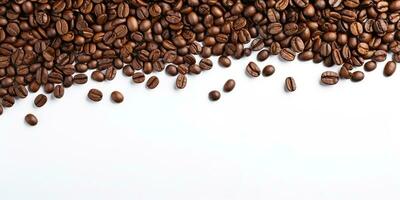 coffee beans isolated white background copy space, International coffee day, AI Generated photo