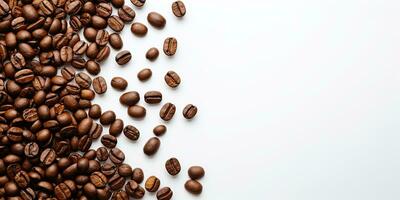 coffee beans isolated white background copy space, International coffee day, AI Generated photo