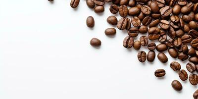 coffee beans isolated white background copy space, International coffee day, AI Generated photo