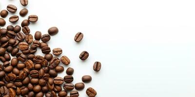 coffee beans isolated white background copy space, International coffee day, AI Generated photo