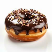 donut on white background, AI Generated photo