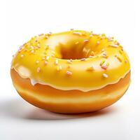 donut on white background, AI Generated photo