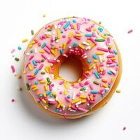 donut on white background, AI Generated photo