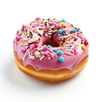 donut on white background, AI Generated photo