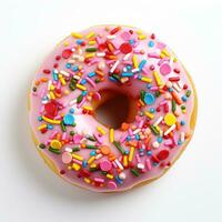 donut on white background, AI Generated photo