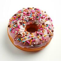 donut on white background, AI Generated photo