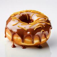 donut on white background, AI Generated photo