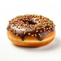 donut on white background, AI Generated photo