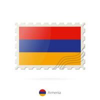 Postage stamp with the image of Armenia flag. vector