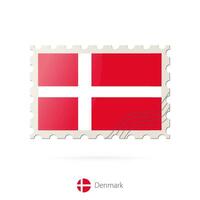 Postage stamp with the image of Denmark flag. vector