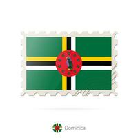 gastos de envío sello con el imagen de dominica bandera. vector