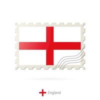 Postage stamp with the image of England flag. vector