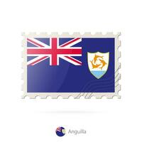 Postage stamp with the image of Anguilla flag. vector