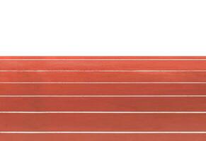 Running track in the stadium Isolated on white photo