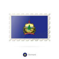 Postage stamp with the image of Vermont state flag. vector