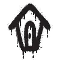 home graffiti with black spray paint. vector