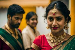 a beautiful indian bride in traditional attire. AI-Generated photo