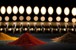 a pile of spices on a table. AI-Generated photo