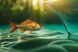a goldfish swimming in the water. AI-Generated photo