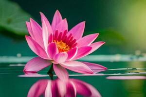 pink lotus flower in the water. AI-Generated photo