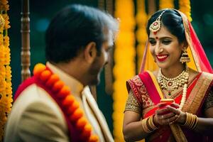 a beautiful indian wedding in mumbai. AI-Generated photo