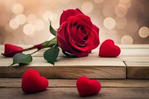 the rose is the symbol of love and romance, and the red color is the color of love. AI-Generated photo