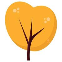 Cartoon yellow tree. Vector illustration